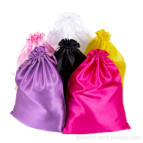 Custom Large Satin Pouch Drawstring Bags With Logo